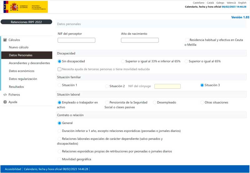 Herramienta para calcular la retención del IRPF